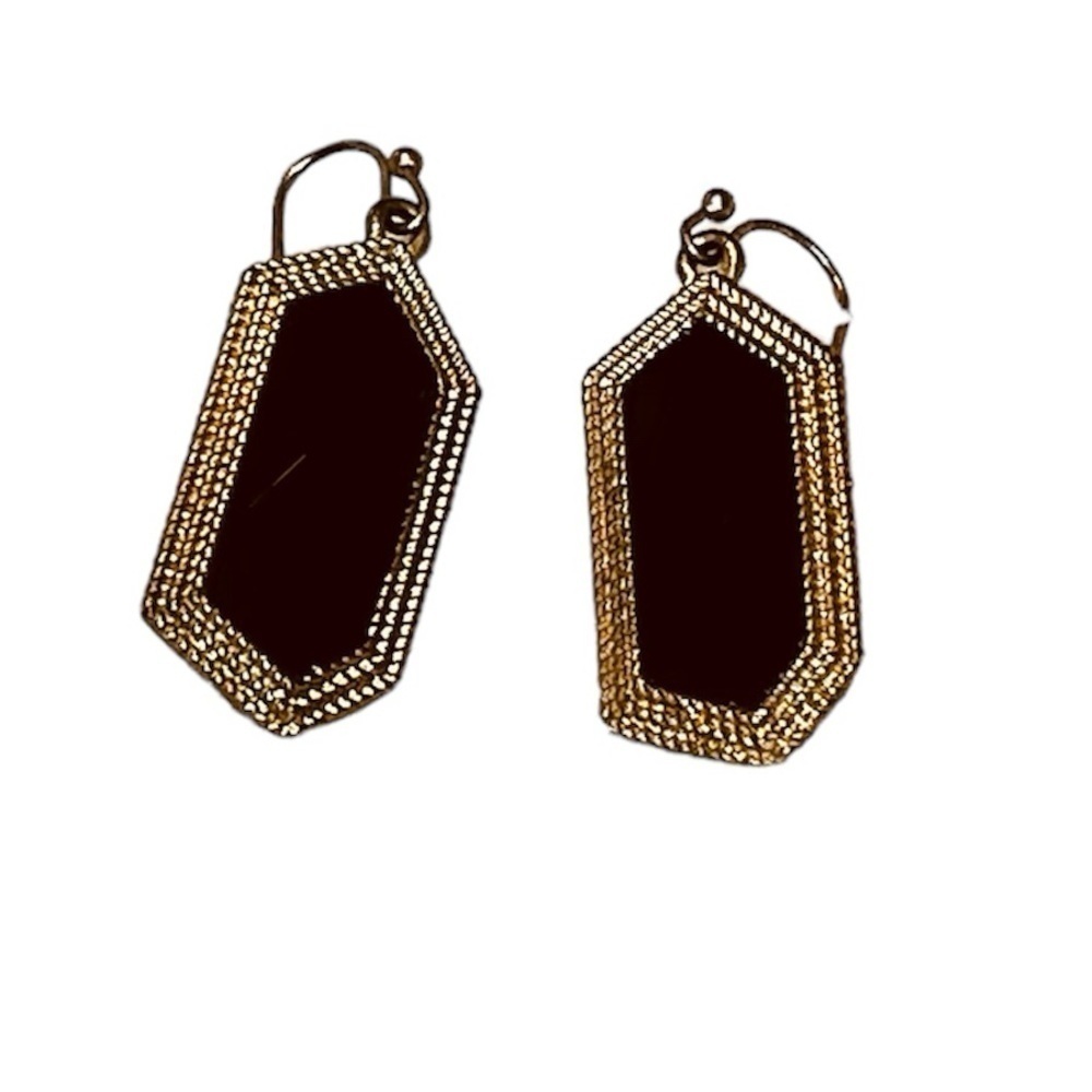2/$15 Black & Gold Geometric Drop Earrings | Modern Statement Jewelry
